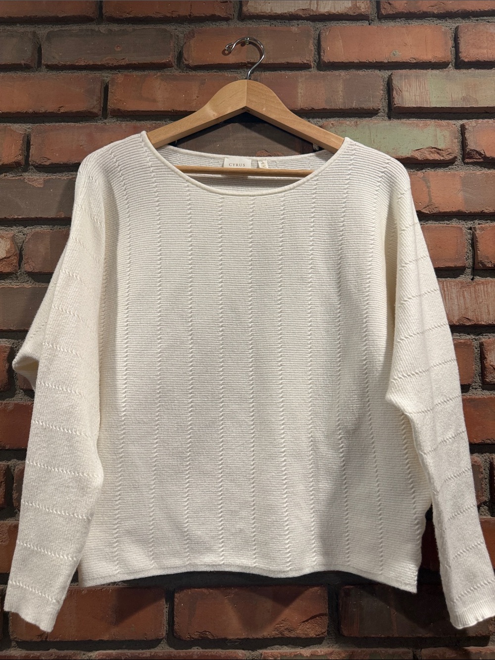 Cyrus Cream Crewneck Knit Sweater